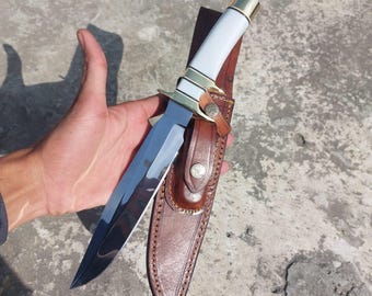 Handmade bowie knife subhilt Steel Made hunting knife gift for him custom engraved knife gift for wedding anniversary camping knife gift for