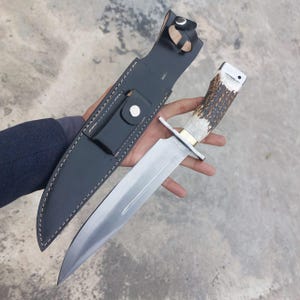 Handmade Natural Handle Bowie Knife D2 Steel Knife Hand Forged custom engraved knife birthday gift and wedding gift for husband and wife