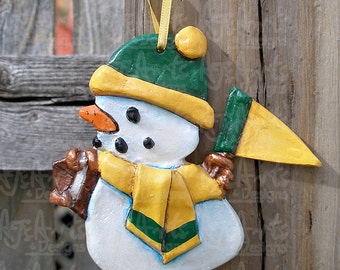 OOAK Snowman Ornament 50 PERCENT is Donated to St Jude/'s