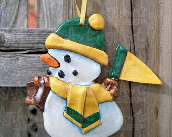 OOAK Snowman Ornament 50 PERCENT is Donated to St Jude/'s