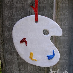 OOAK - Artist Palette Polymer Clay Ornament