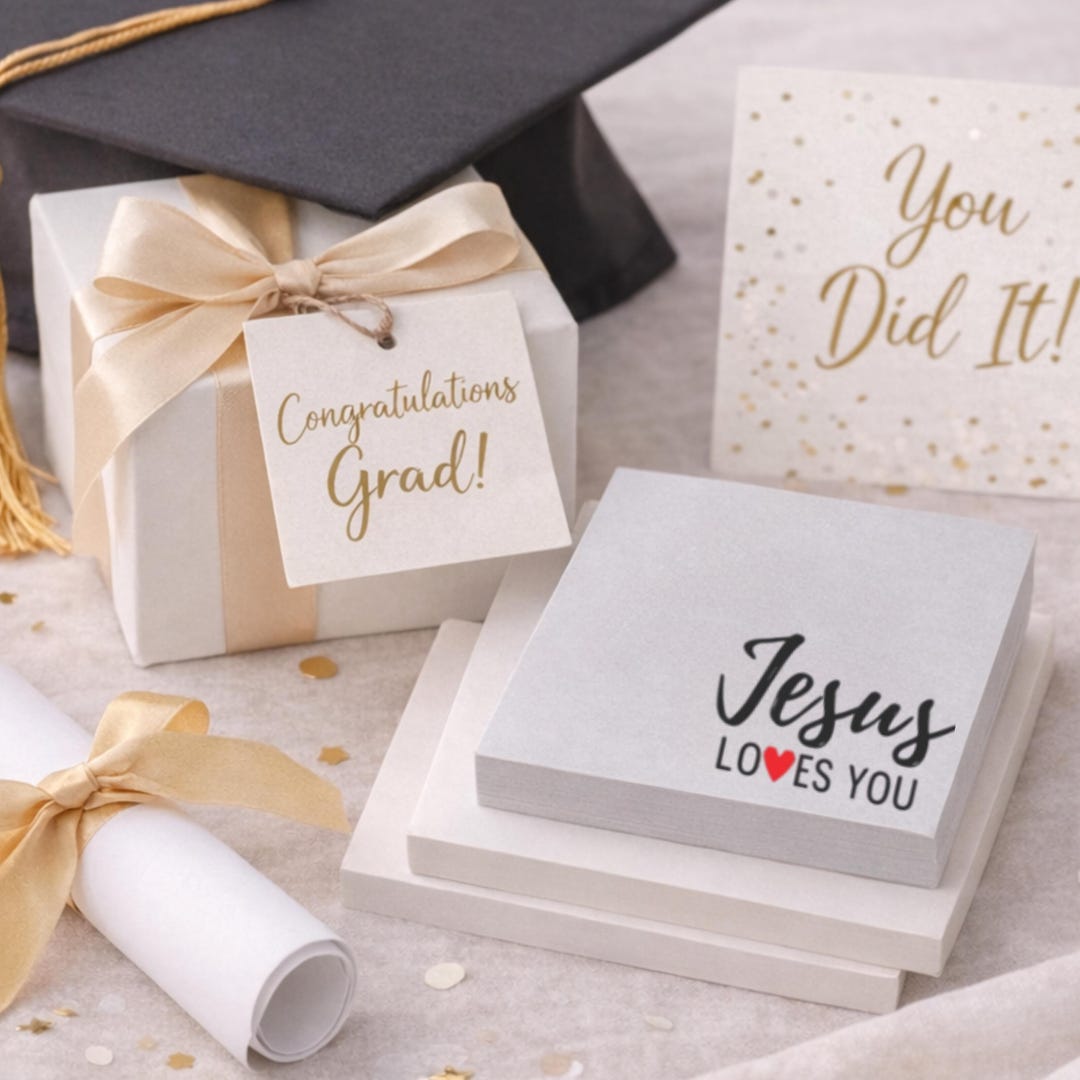 Graduation Sticky Note Christian Graduation Gift Jesus Loves You Sticky Notes Encouragement ...