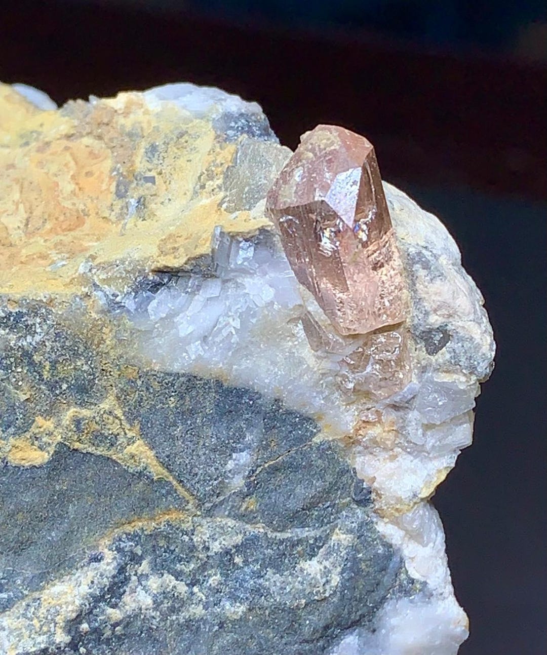 Topaz Matrix Pink Topaz Terminated Crystal on Matrix 135 Grams, Imperial Topaz ...