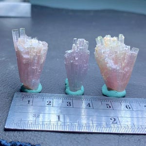 Pink tourmaline bunch type clusters undamaged 3 quality specimens 24 grams lot, September birthstone, birthday gift
