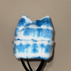 Handmade Fleece Beanie - Cloud Wash - Double-Lined Cuffed Winter Hat
