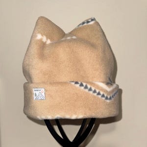 Handmade Fleece Beanie - Desert Stone - Double-Lined Cuffed Winter Hat
