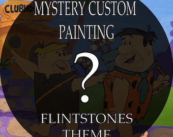Mystery Flintstones Custom Painting | Choose Your Color | Hand Painted Original Art | Surprise Canvas Gift | One of a Kind Artwork