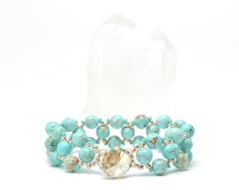 turquoise magnesite gemstone bracelet