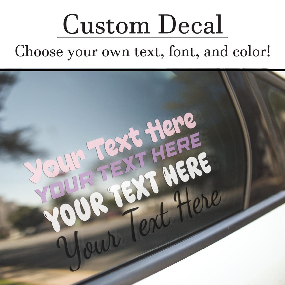 Custom Text Vinyl Decal: Personalized Car Window Sticker - Etsy