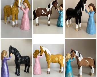 Painted Pony Custom Horse Ornament Full Body & Person. Painted Just Like Your Horse. Gift, Memorial, Model