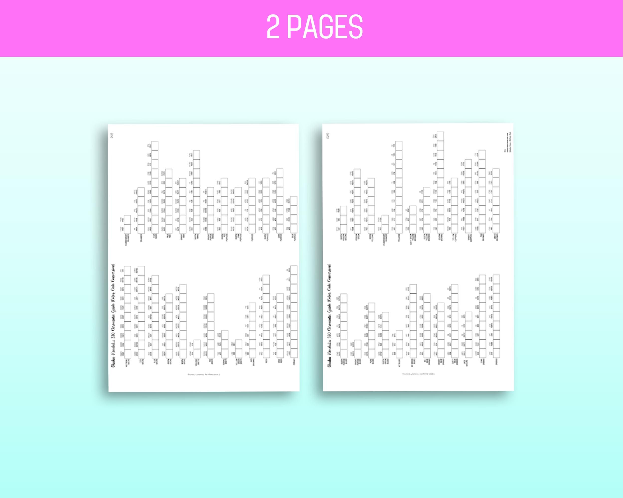 Ohuhu 320 Marker Swatch Chart: New & Old Codes (digital Download PDF ...