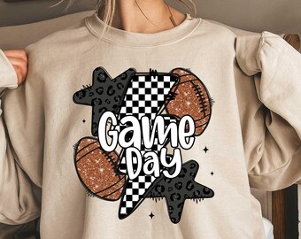Game Day Sweatshirt, Football Shirt, Women's Football Tee,Preppy Football Tshirt, Football Mom,Cute Football Shirt,Fall Autumn Season Tshirt