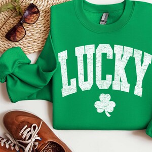 Lucky Sweatshirt, St Patty's Shamrock Shirt, Women's Lucky Sweatshirt, Women's St Patrick's Day Tee, Lucky Sweatshirt, Lucky Shamrock Shirt