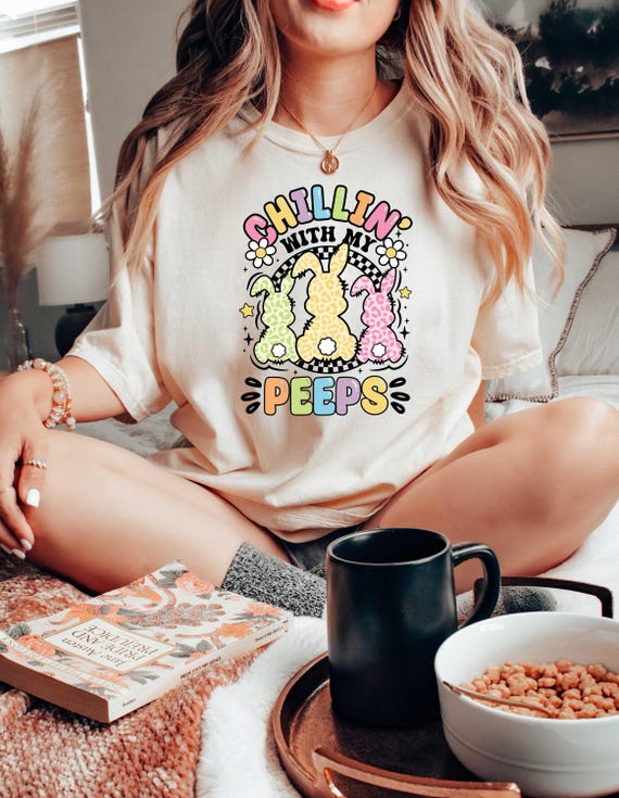 Chilling With My Peeps Shirt, Chilling With My Peeps Sweatshirt, Cute Easter Hoodie, Gift For Easter Day, Peeps Easter Shirt, Blessed Shirt