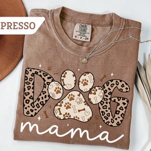 Comfort Colors® Dog Mama Shirt, Dog Paw Shirt, Dog Mom Shirt, Leopard Dog Mama Shirt, Dog Lover Gift, Gift for Dog Mom, Animal Lover Shirt bild 2