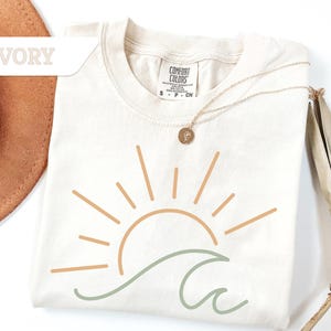 Comfort Colors® Sun Ocean T-Shirt, Sunset T-Shirt, Ocean Waves T-Shirt, Summer T-Shirt, Summer Beach Shirt, Boho Summer Shirt
