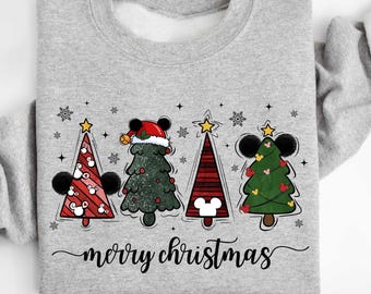 Disney Merry Christmas Tree Sweatshirt, Disney Merry Christmas Sweatshirt, Disney Christmas Tree Shirt, Disney Merry Christmas Ears Shirt