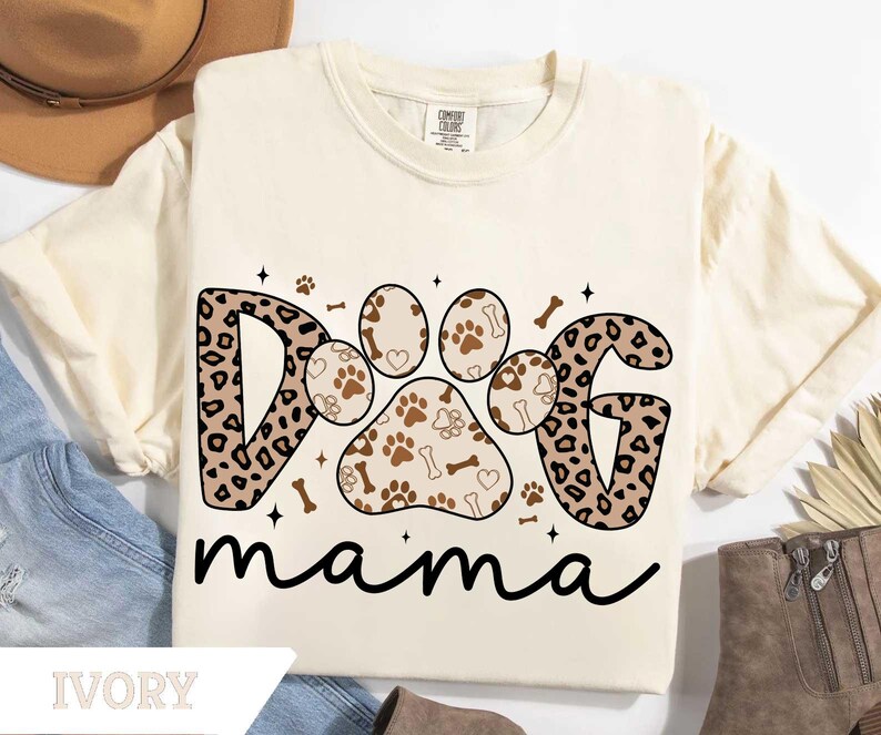 Comfort Colors® Dog Mama Shirt, Dog Paw Shirt, Dog Mom Shirt, Leopard Dog Mama Shirt, Dog Lover Gift, Gift for Dog Mom, Animal Lover Shirt bild 3