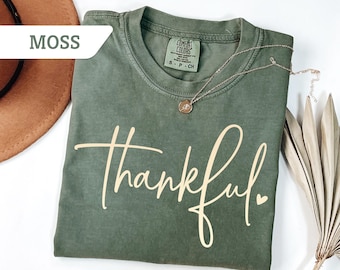 Comfort Colors® Thankful Shirt, Thankful Lover Tee, Hello Thanksgiving Sweatshirt, Women Thankful Sweatshirt, Women Gift Thanksgiving