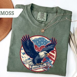 Comfort Colors® Freedom Tour American Shirt, Inspired Tee Shirt, Western Graphic Tee, Retro Tee Shirt, Garment Dyed, Boho, USA 1776