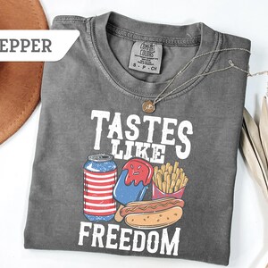 Comfort Colors®Tastes Like Freedom Shirt,Independence Day T-Shirt,Ice Creams Shirt, Fourth of July Tee, American Snacks Tee,4th of July Gift