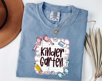 Comfort Colors® Kindergarten Teacher Shirt, Kindergarten Shirt, Kinder Crew, Kinder Garten Teacher Back to School Shirts, Pre-K Teacher