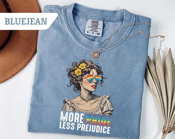 Comfort Colors® More Pride Less Prejudice Shirt, LGBTQ Shirt, Proud Ally Shirt, Pride Month Shirt, LGBTQ Sweatshirt, LGBT Gift, Pride Parade