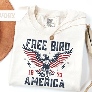 Comfort Colors®Free Bird America Shirt, 4th of July T-Shirt, Independence Day Tee Gift, Fourth of July, USA Eagle Shirt, Independence Day