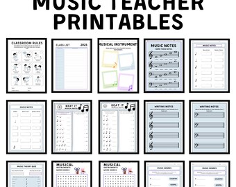 Music Teacher Printable Template - Lesson Plan, Games, Cut Outs and more