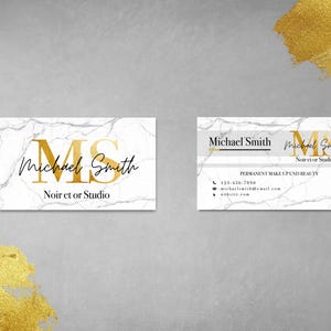 Modello di biglietto da visita modificabile / Download immediato / Fai da te stampabile / Design minimalista moderno / Personalizzabile Canva White & Gold Marble