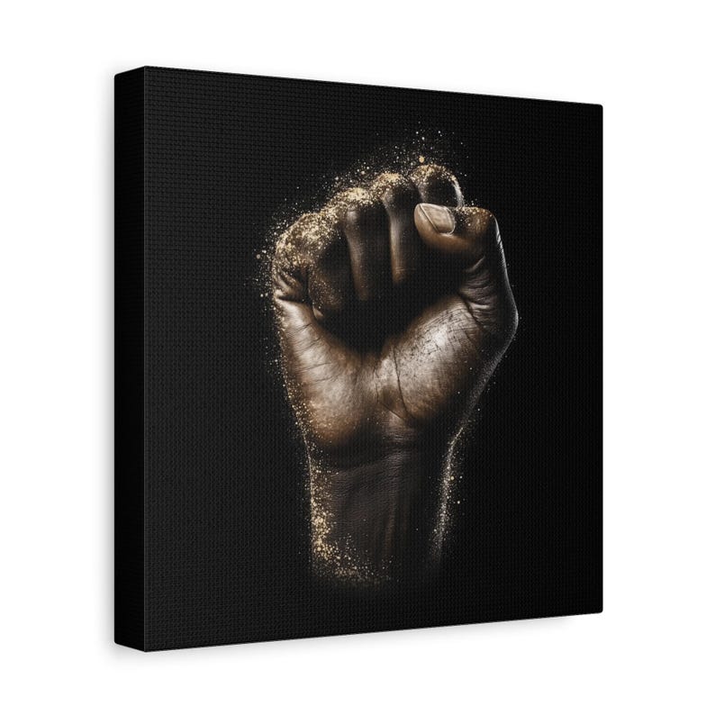 Golden Power- The Black Fist Canvas image 3