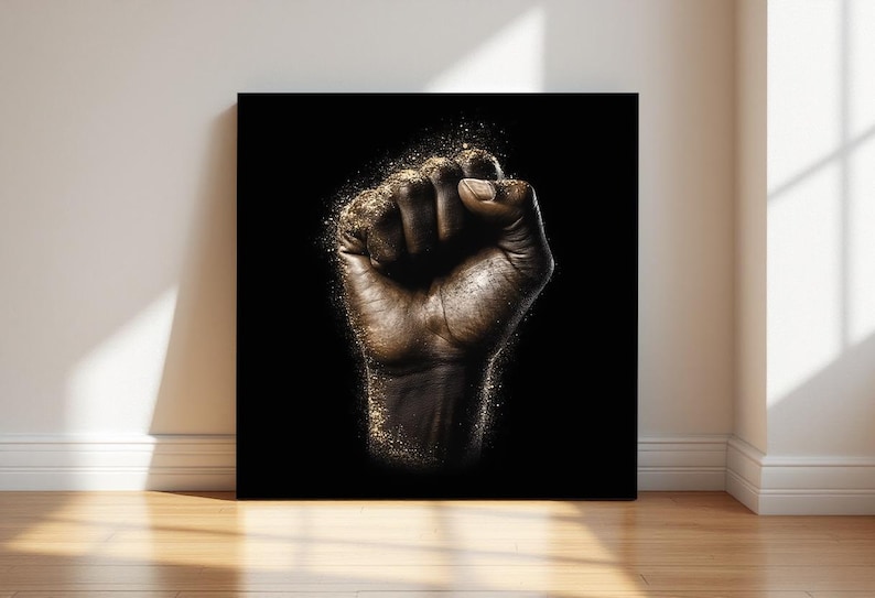 Golden Power- The Black Fist Canvas image 1