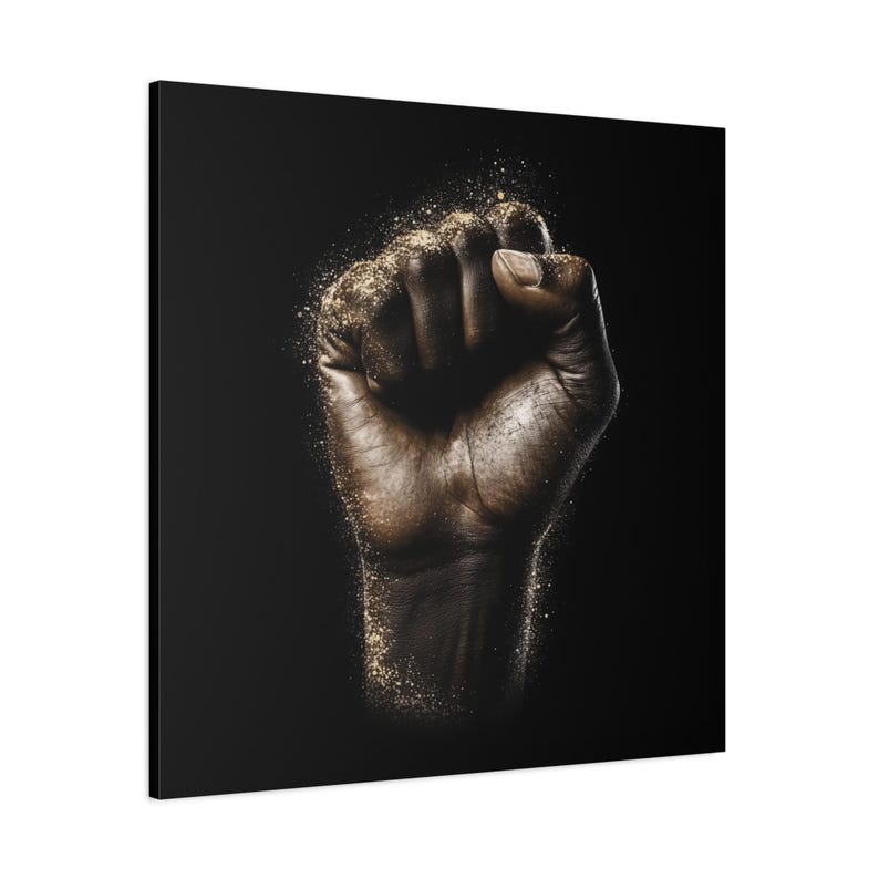 Golden Power- The Black Fist Canvas image 6