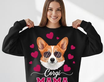 Corgi Mama PNG, Dog with Sunglasses, Valentine's Gift