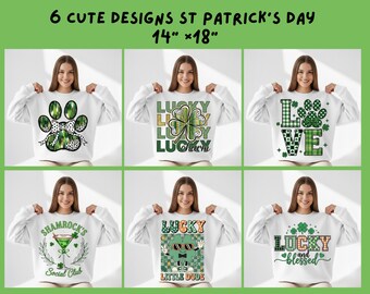 St Patrick's Day Shirt Designs | Lucky Shamrock PNG Bundle (Digital Download)
