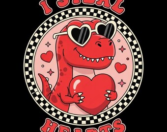Retro T-Rex Valentine's Day Shirt – Heartbreaker Dino Gift