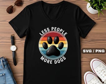 Retro Dog Paw Print SVG PNG: Funny Dog Lover Quote (Digital Download)