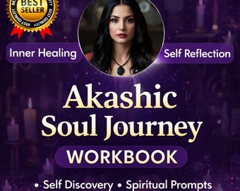 Libro de trabajo en PDF para el viaje del alma akáshica, diario de autorreflexión guiada, ejercicios de sanación interior, propósito de vida y crecimiento espiritual (descarga digital).