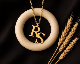14K Gold Initial Necklace: Dainty Personalized Name Pendant