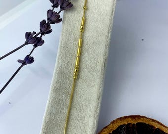 14K Gold Morse Code Bracelet: Personalized Hidden Message Jewelry