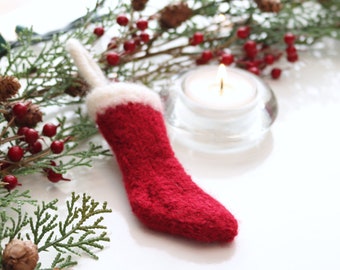 PATTERN - Knit Mini Stocking Ornament