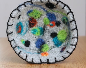 One-of-a-kind Handknit & Felted Mini Wool Bowl