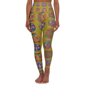 Colorful High Waisted Yoga Leggings, Activewear, Fitness Apparel, Gifts for Yogis, Workout Leggings, Bohemian Style