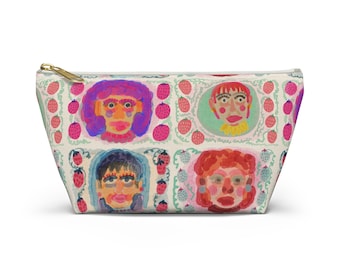 Astuccio portaoggetti con facce colorate, divertente organizer per il trucco