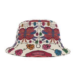 Boho Butterfly Bucket Hat - Colorful Summer Accessory, Festival Wear, Beach Style, Unisex Gift, Eco-Friendly Hat