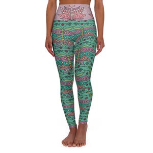 Bohemian Floral High Waisted Yoga Leggings, Comfortable Activewear, Fitness Apparel, Yoga Gift, Workout Pants, Festival Wear