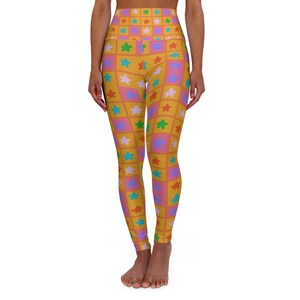 Colorful High Waisted Yoga Leggings, Comfortable Workout Pants, Activewear, Fitness Fashion, Trendy Leggings, Gift for Yogis