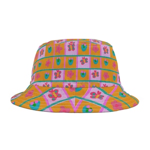 Chapéu de balde floral colorido | Chapéu estilo boho para aventuras de verão, moda de festival, roupa de praia, presente para ela