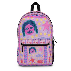 Mochila de dibujos animados: mochila escolar divertida para niños, mochila de arte retro, regalo único para adolescentes, mochila de viaje vibrante