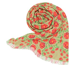 Sciarpa leggera floreale, accessorio primaverile, scialle leggero, scialle boho, regalo per la festa della mamma, moda quotidiana